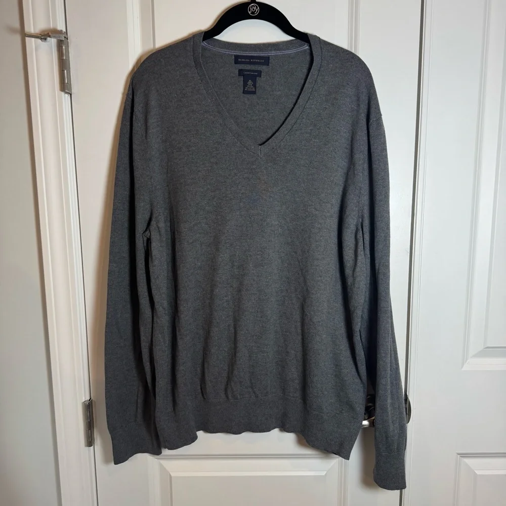 Banana Republic Luxury Blend Silk Cashmere V-Neck Sweater Office Casual XL